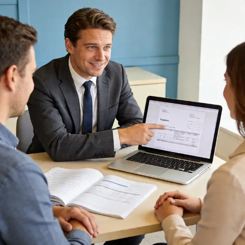 UK mortgage broker advising couple on residential mortgage options